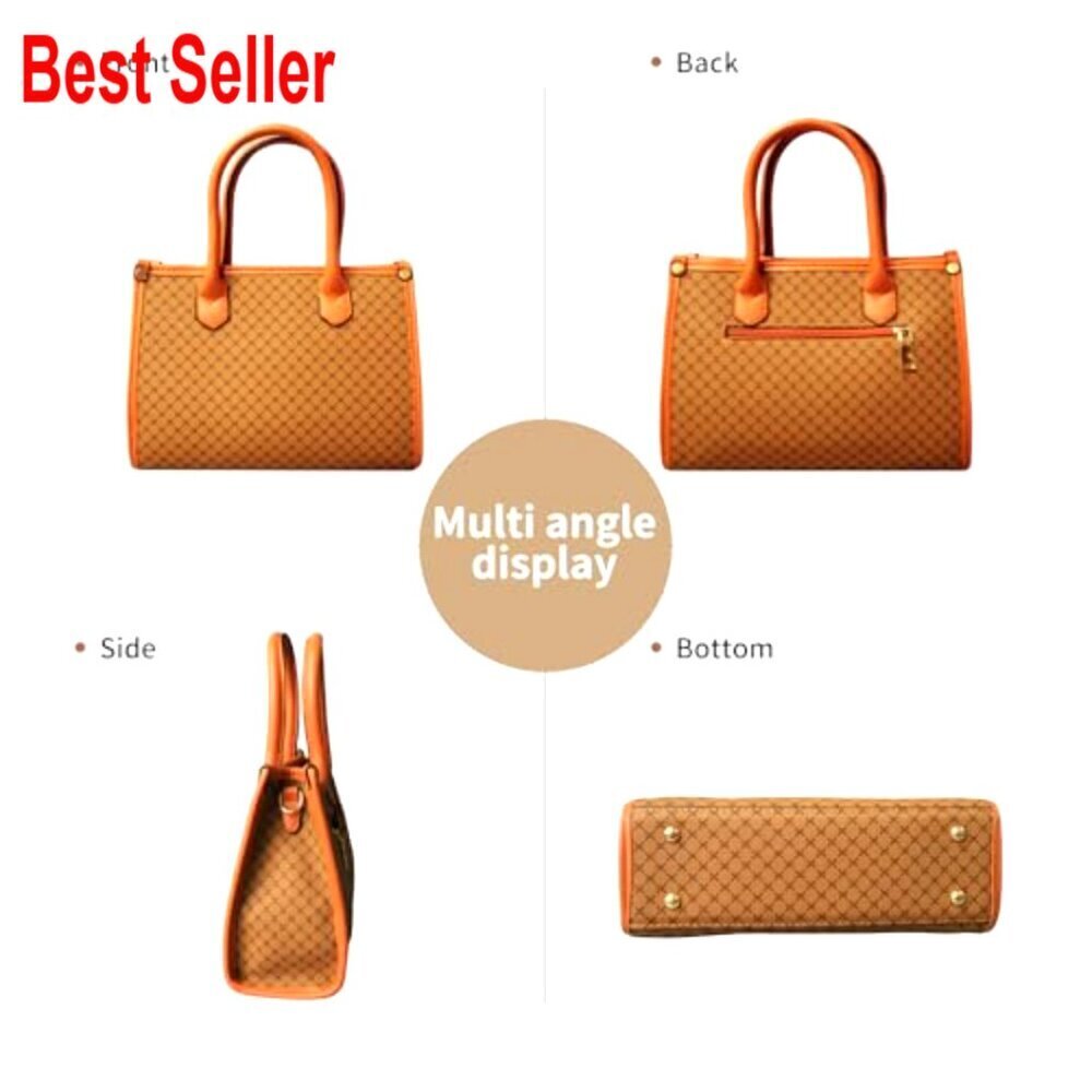 PU Leather 3-Piece Handbag Set with Tote, Satchel & Wallet - Picture 4 of 7